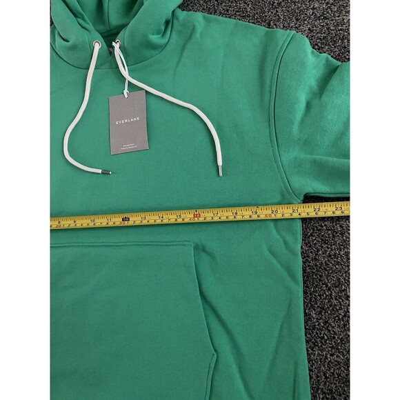 EVERLANE The Track Organic Cotton Hoodie Bright Jade Green Oversized NWT Sz S - Picture 6 of 8